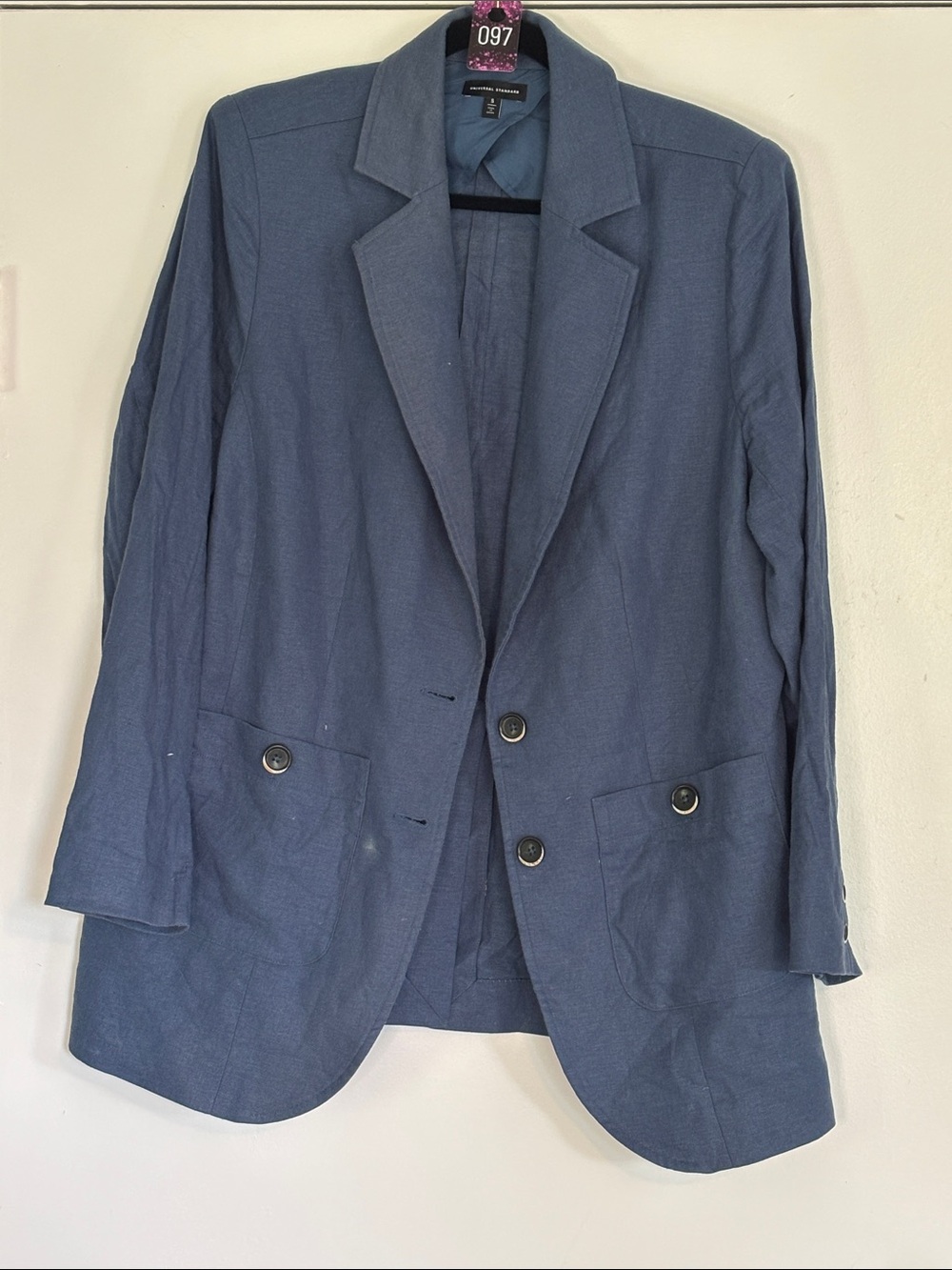 Universal Standard Linen Blend Womens Blue Blazer Size Small EUC